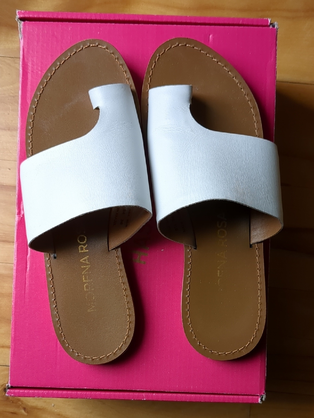 White Slide Sandals